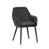 Chaise de salle à manger Jay – Anthracite – Microfibre